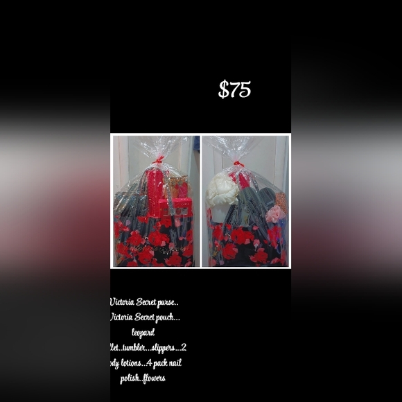 Victoria's Secret Black and Red Floral Tote - Picture 4 of 4